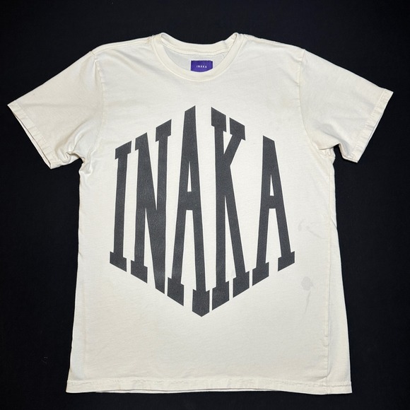 Inaka Power Other - INAKA Mens T Shirt XL Cream Streetwear Fashion Tee
